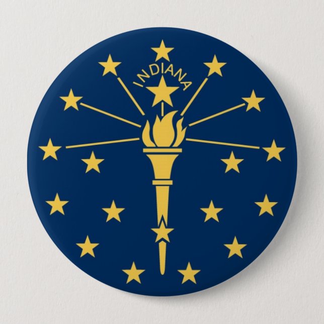 Indiana State Flag 10 Cm Round Badge (Front)