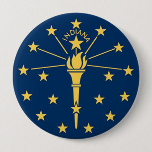 Indiana State Flag 10 Cm Round Badge
