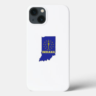 Indiana State Flag and Map iPhone 13 Case