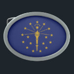 Indiana State Flag Belt Buckle<br><div class="desc">Patriotic Indiana state flag.</div>