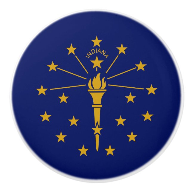 Indiana State Flag Ceramic Knob (Front)