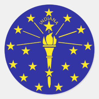 Indiana State Flag Classic Round Sticker