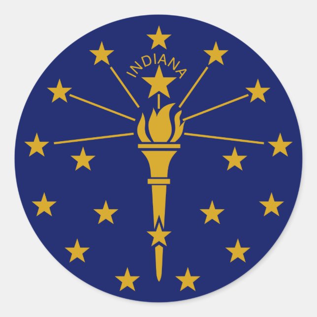 Indiana State Flag Classic Round Sticker (Front)