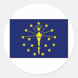 Indiana State Flag Classic Round Sticker