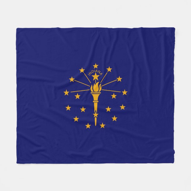 Indiana State Flag Design Fleece Blanket (Front (Horizontal))