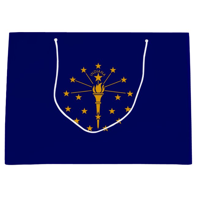 Indiana State Flag Design Large Gift Bag (Front)