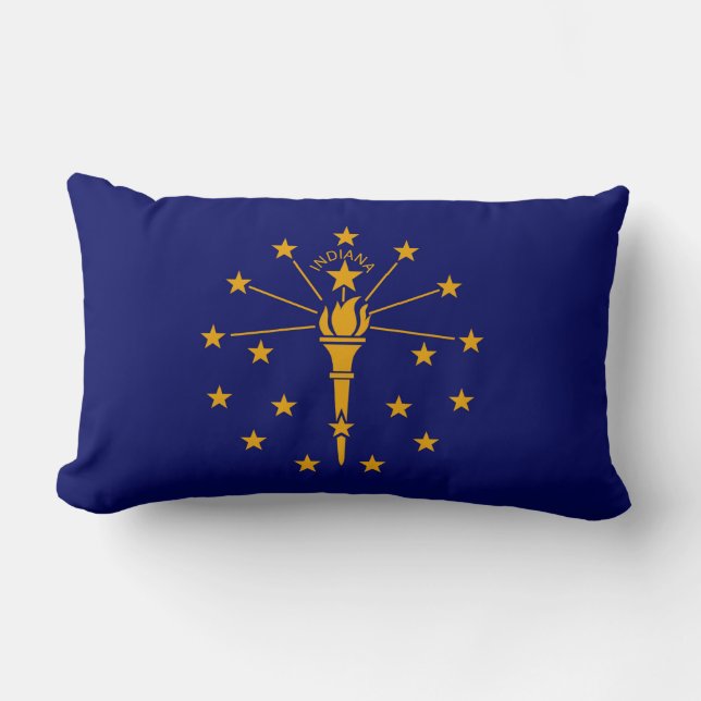 Indiana State Flag Design Lumbar Cushion (Front)