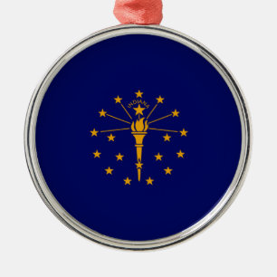 Indiana State Flag Design Metal Tree Decoration