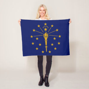 Indiana State Flag Fleece Blanket