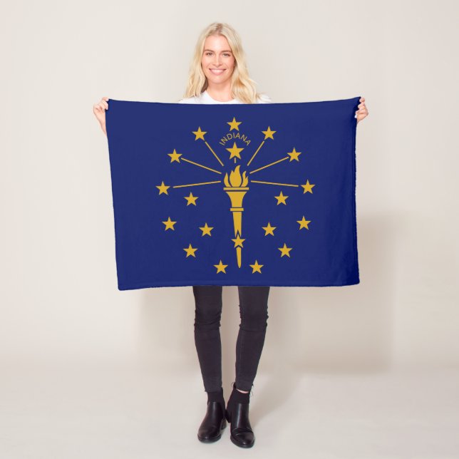 Indiana State Flag Fleece Blanket (In Situ)