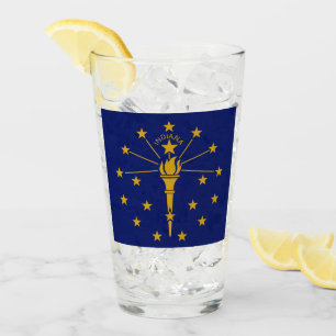 Indiana State Flag Glass