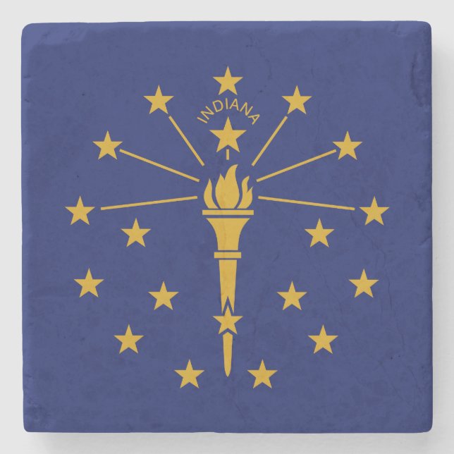 Indiana State Flag Stone Coaster (Front)