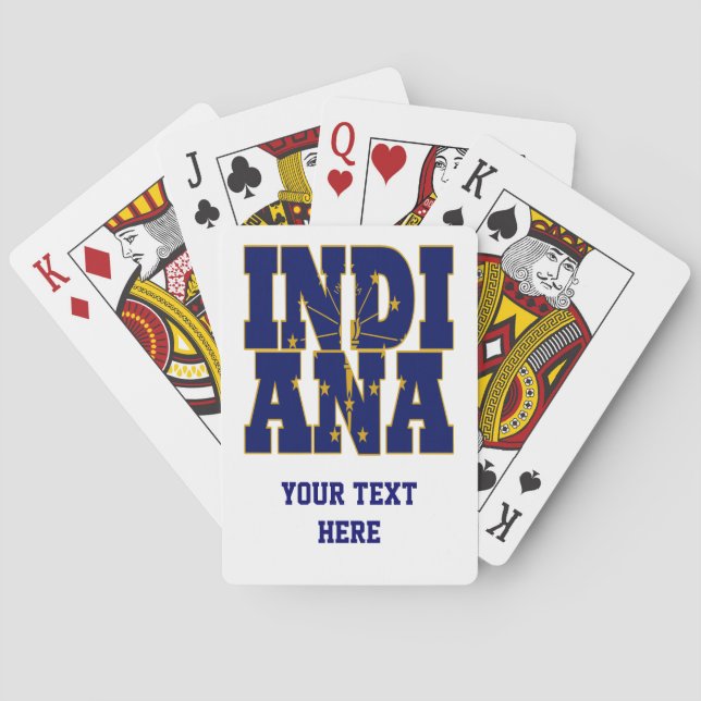 Indiana state flag text playing cards (Back)