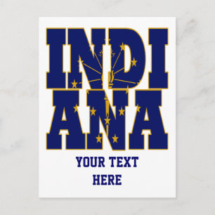 Indiana state flag text postcard