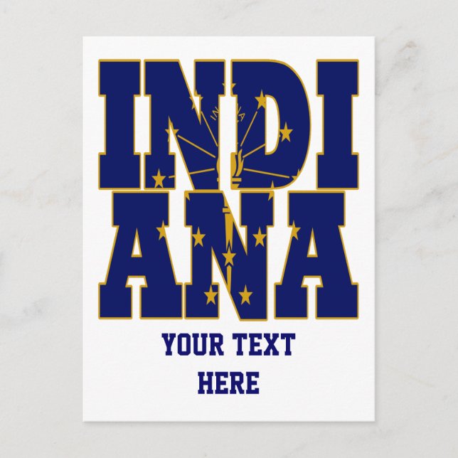 Indiana state flag text postcard (Front)