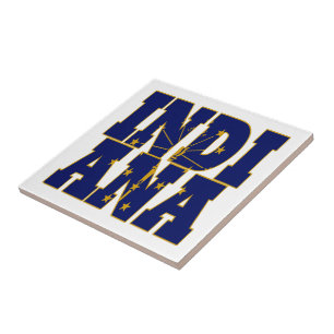 Indiana state flag text tile