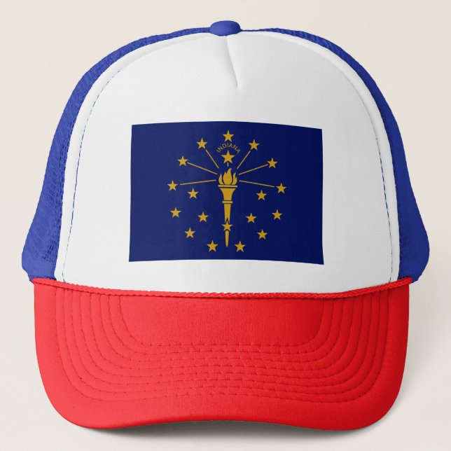 Indiana State Flag Trucker Hat (Front)