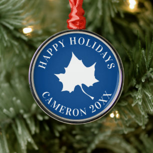 Indiana State Leaf Metal Tree Decoration