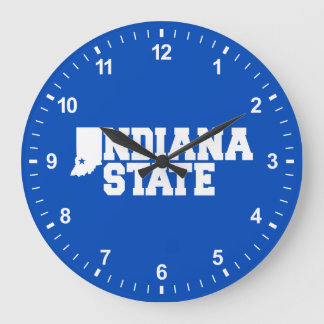 Indiana State Logo Large Clock