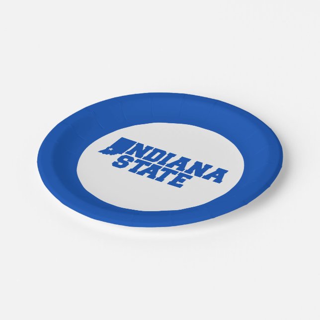 Indiana State Logo Paper Plate (Angled)
