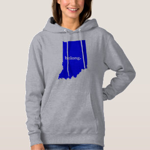Indiana State Map Belong Hoodie