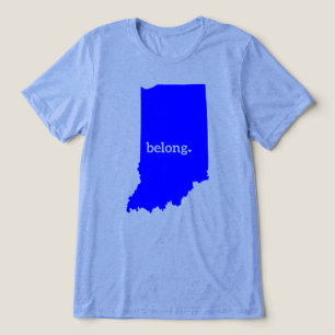 Indiana State Map Belong Tri-Blend Shirt