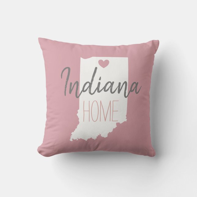 Indiana state map love home throw pillow (Front)