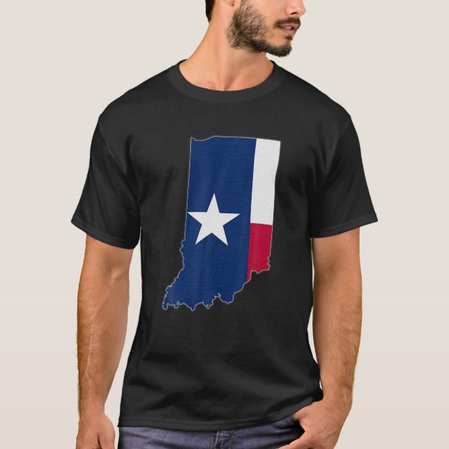 INDIANA STATE MAP TEXAS TX Flag Roots Men Women Gi T-Shirt (Front)