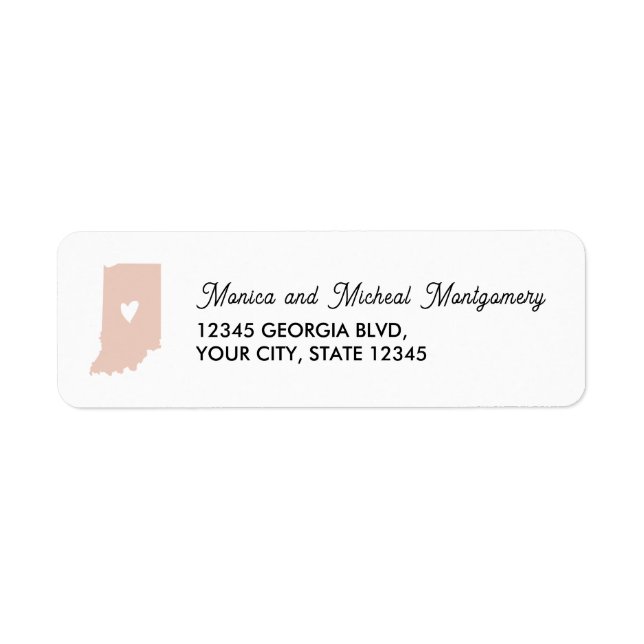 INDIANA State Map with Heart - ANY COLOR!   (Front)