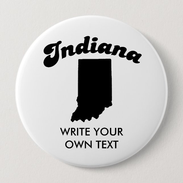 INDIANA STATE MOTTO T-SHIRT 10 CM ROUND BADGE (Front)