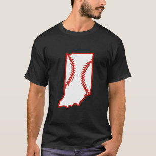 Indiana State Outline Stitch T-Shirt