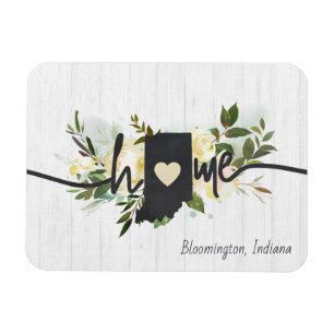 Indiana State Personalised Your Home City Rustic Magnet