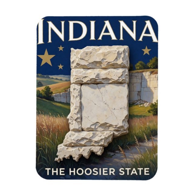 Indiana State Pride Limestone Heritage Magnet (Vertical)