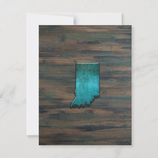 Indiana State Shape Teal Thank You Card (Front)