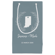 Indiana State Silhouette Wedding Anniversary