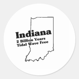 Indiana State Slogan Classic Round Sticker