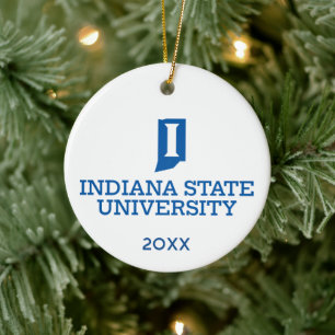 Indiana State University Holiday Ceramic Tree Decoration