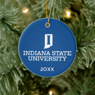 Indiana State University Holiday Ceramic Tree Decoration