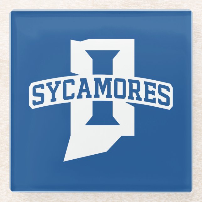 Indiana State University Sycamores Glass Coaster (Front)