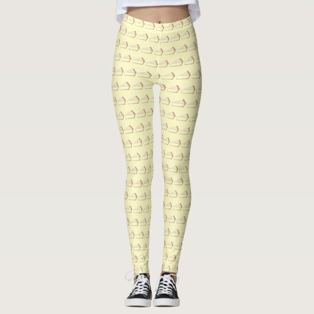 Indiana Sugar Cream Farm Pie Slice Foodie Dessert Leggings (Front)