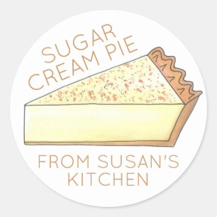 Indiana Sugar Cream Pie Homemade Baked Made By Classic Round Sticker