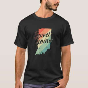 Indiana Sweet Home Map USA America T-Shirt