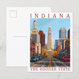 Indiana the Hoosier State USA Travel Place Postcard