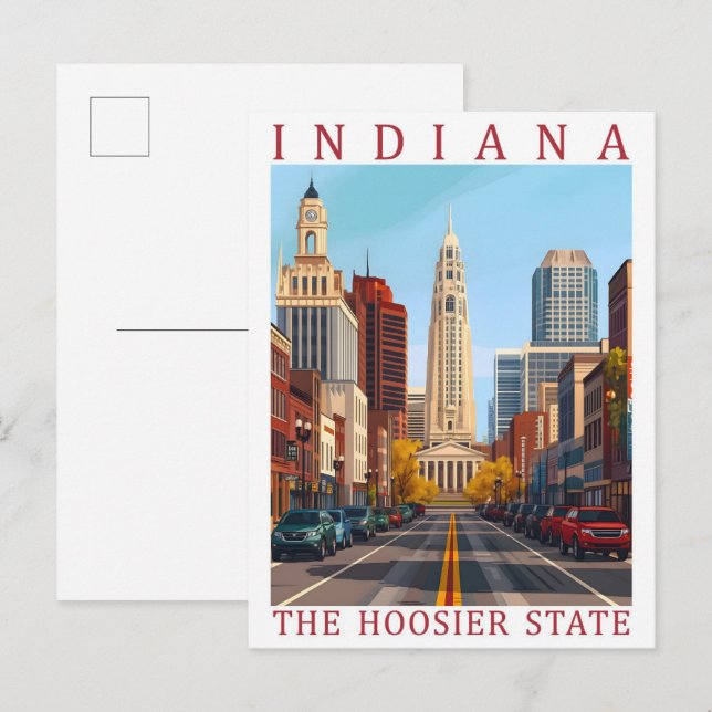 Indiana the Hoosier State USA Travel Place Postcard (Front/Back)