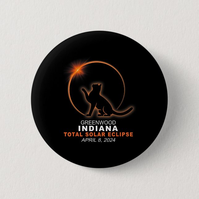 Indiana Total Solar Eclipse 2024 1  6 Cm Round Badge (Front)
