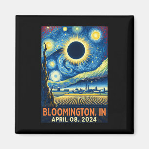 Indiana Total Solar Eclipse 2024 Starry Night Magnet