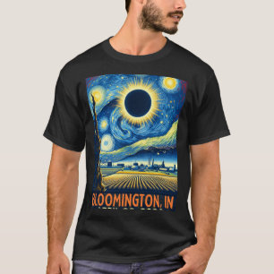 Indiana Total Solar Eclipse 2024 Starry Night T-Shirt