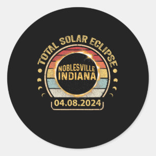 Indiana Total Solar Eclipse Party 2024 Totality Classic Round Sticker