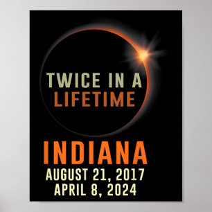 Indiana Total Solar Eclipse Twice In A Lifetime 20 Poster