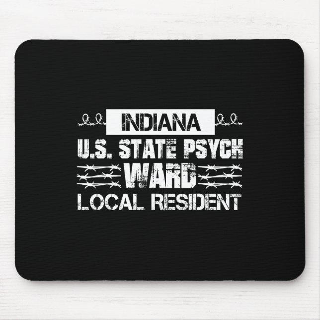 Indiana U.S. Inmate Psych Ward County State Jail H Mouse Mat (Front)
